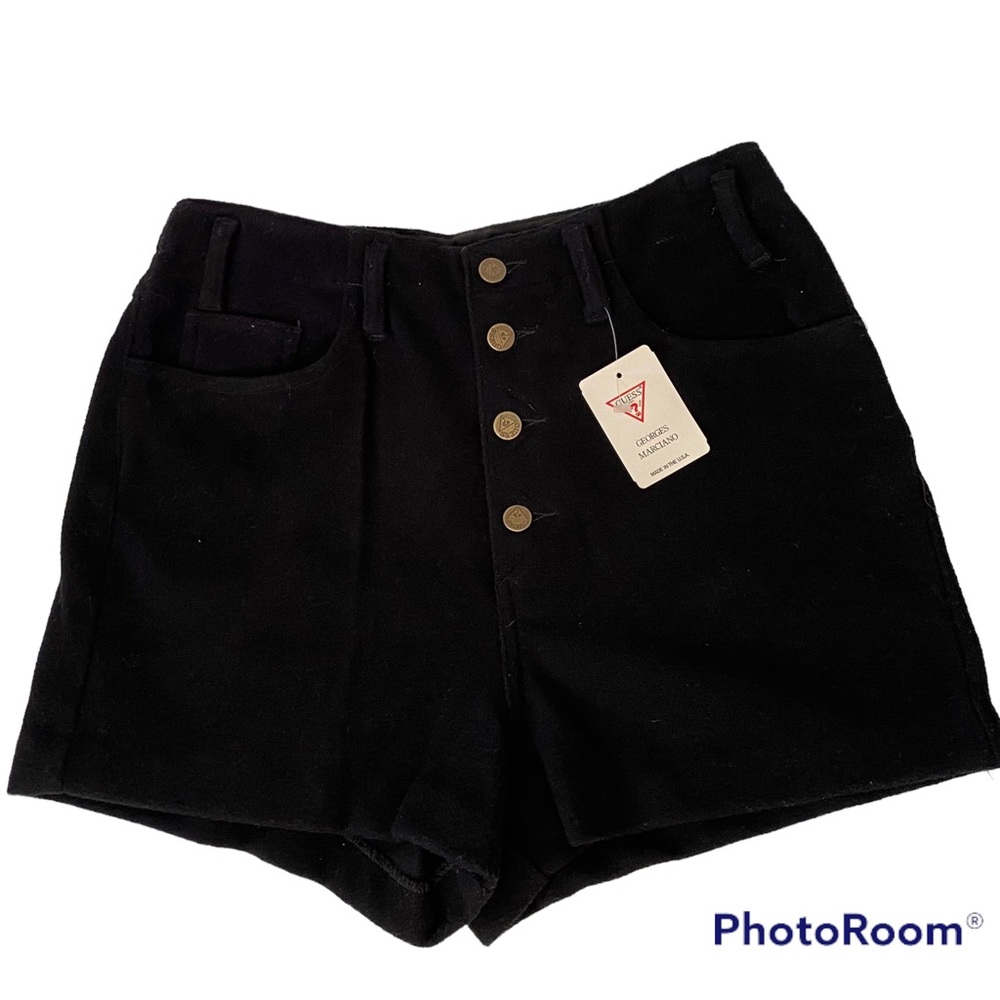 Vintage Guess Black Wool Blend Shorts